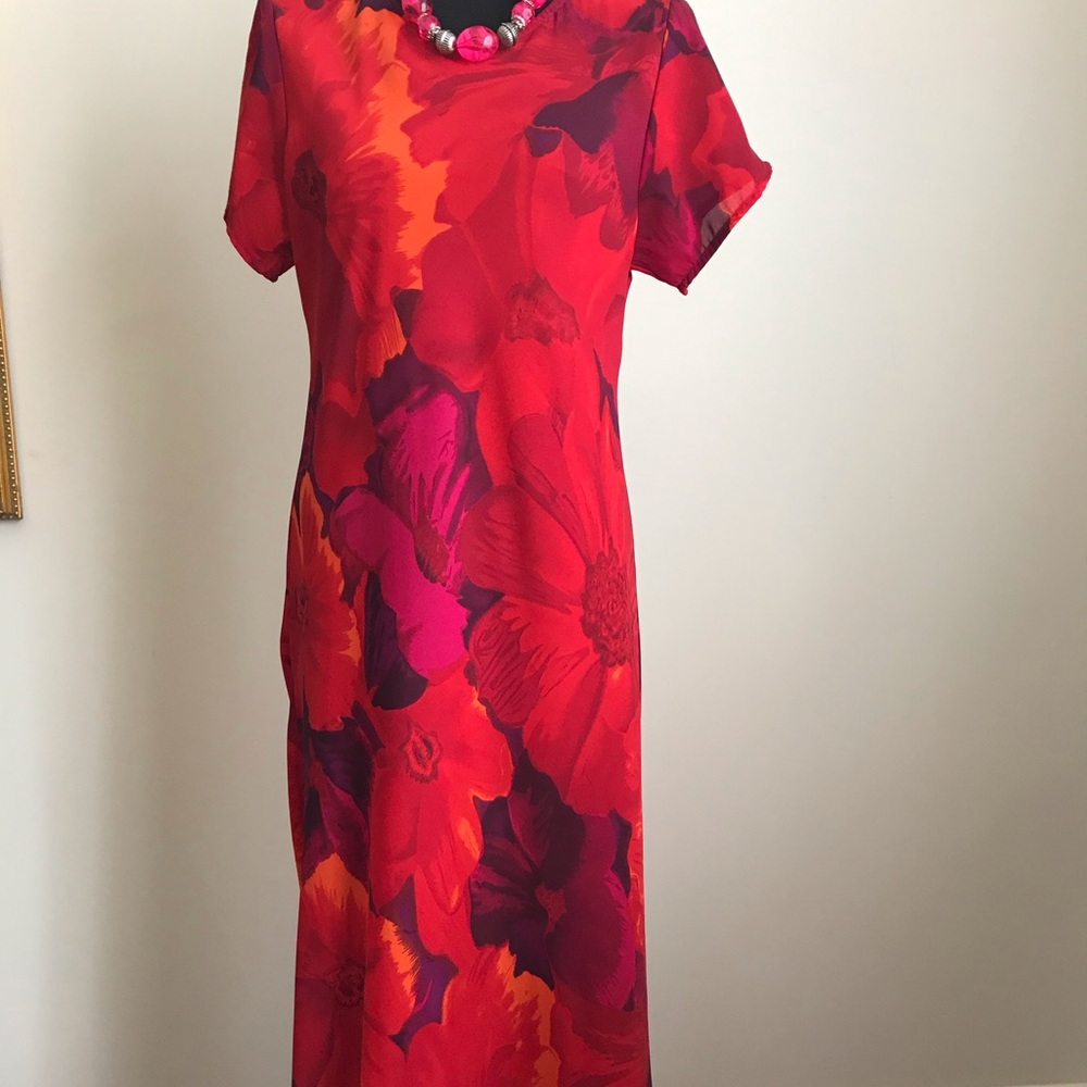 Gorgeous Red Floral Maxi Dress